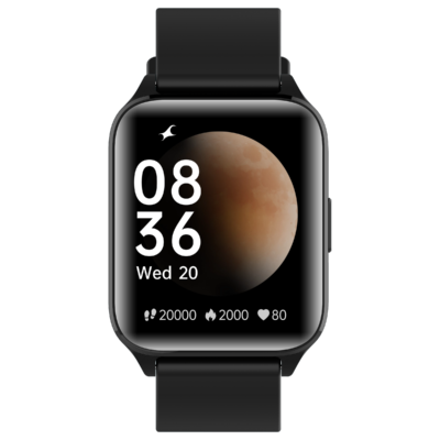 Fastrack Reflex Volt Smartwatch with Activity Tracker (42.92mm UltraVU Display, IP68 Water Resistant, Black Strap)
