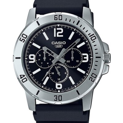 CASIO Enticer Men Black Stainless Steel Dial & Black Straps Analogue Watch A2143