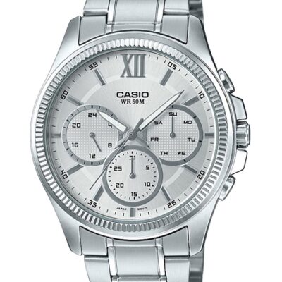 CASIO Enticer Men Silver-Toned Analogue ...
