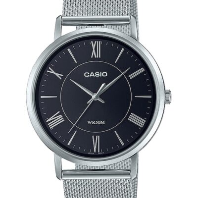 CASIO Men Black Bracelet Style Straps An...