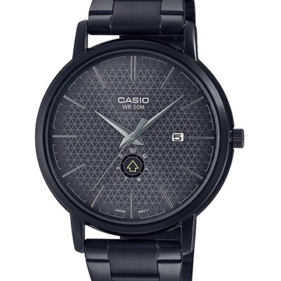 CASIO Men Black Dial & Black Stainless Steel Bracelet Style Straps Analogue Watch A2052
