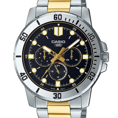 CASIO Men Black Dial & Gold-Plated ...