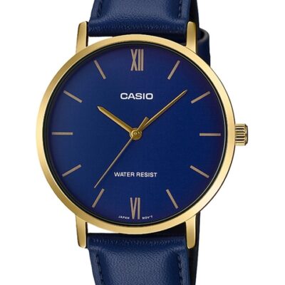 CASIO Men Blue Analogue Leather Watch A1...