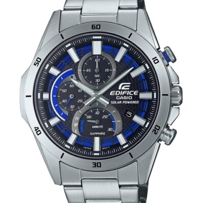 CASIO Men Bracelet Style Analogue Chronograph Solar Powered Watch EX538 EFS-S610D-1AVUDF