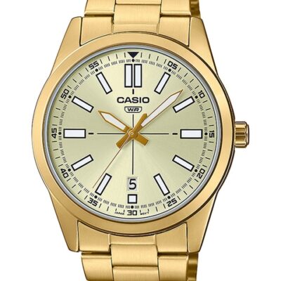 CASIO Men Gold-Toned Dial Stainless Stee...