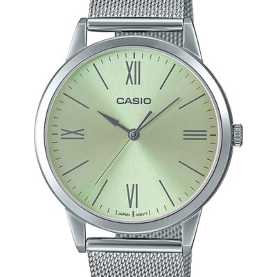 CASIO Men White Dial & Silver Toned Stainless Steel Bracelet Style Analogue Watch A2010