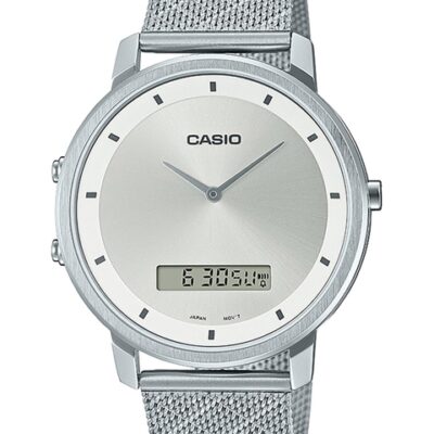 CASIO Men White Dial & Silver Toned Stainless Steel Bracelet Style Straps Analogue Watch A1962