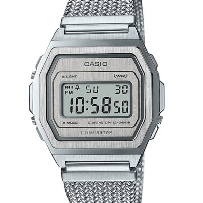 CASIO Silver Toned Stainless Steel Bracelet Style Straps Digital Watch D278 A1000MA-7DF