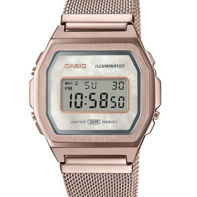CASIO Unisex Rose Gold Digital Watch D195 A1000MCG-9EF