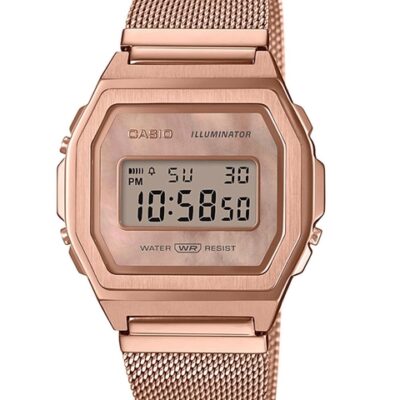 CASIO Unisex Rose Gold Digital Watch D196 A1000MPG-9EF