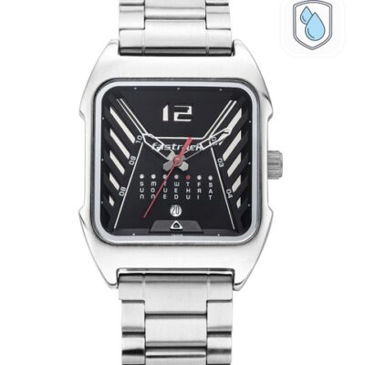 Fastrack Men Black & Silver-Toned Analogue Watch