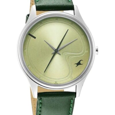 Fastrack Men Brass Dial & Leather S...