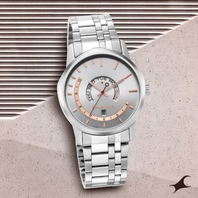 Fastrack Men Brass Mother of Pearl Dial ...