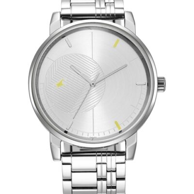 Fastrack Men Silver Toned Dial & Si...
