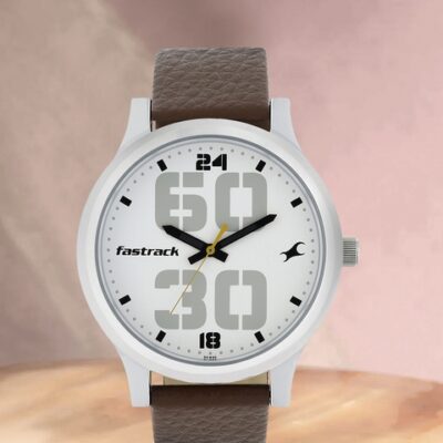 Fastrack Men White Analogue Leather Watch