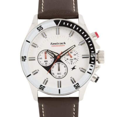 Fastrack Men White & Brown Analogue...