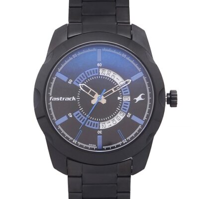 Fastrack Unisex Black & Blue Analogue Watch 3123NM01