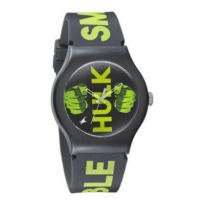 Fastrack Unisex Black & Green Dial Marvel Avengers Analogue Watch 9915PP87
