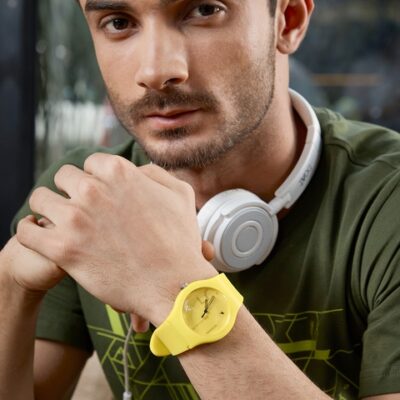 Fastrack Unisex Yellow Printed Dial &#03...