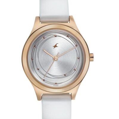 Fastrack Women Brass Dial & Leather...