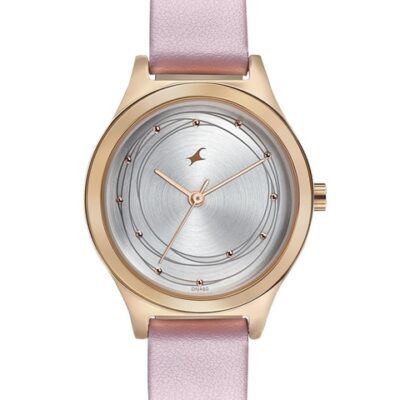 Fastrack Women Brass Dial Leather Straps...