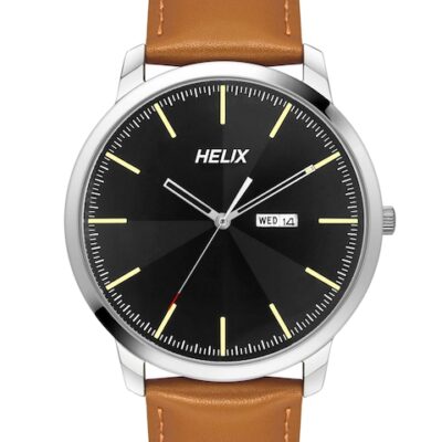 Helix Men Printed Dial & Leather St...