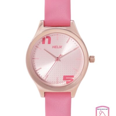 Helix Women Pink Dial & Pink Leathe...