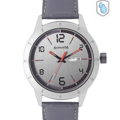 Sonata Men Aluminium Dial & Leather Straps Digital Watch 7137AL01