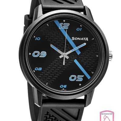 Sonata Men Black Analogue Watch 77085PP11W