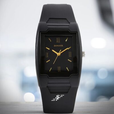 Sonata Men Black Dial Watch NF7920PP13J
