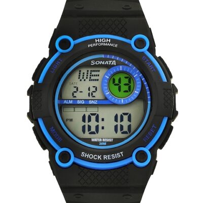 Sonata Men Black Digital Watch 77004PP03
