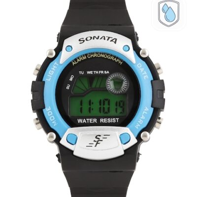 Sonata Men Black Digital Watch NG7982PP04J