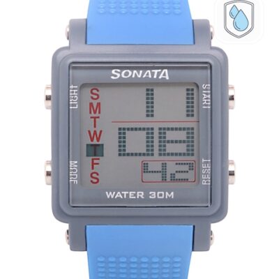 Sonata Men Blue Digital Watch NH77043PP04