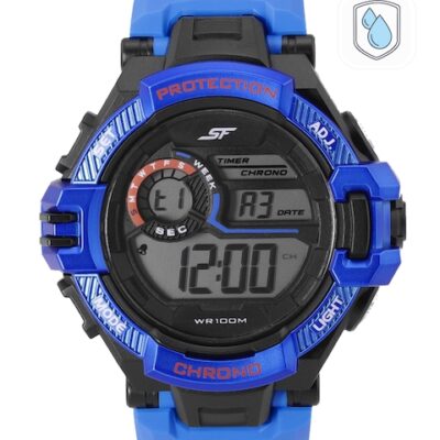 Sonata Men Blue Economy Series Textured Straps Digital Watch 77075PP05