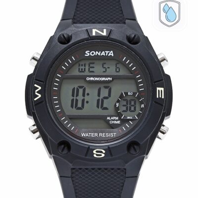 Sonata Men Ocean Series Black Digital Watch 77033PP04