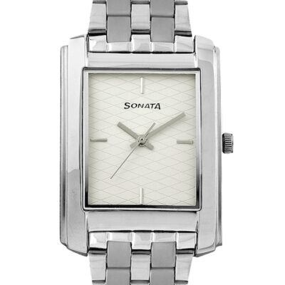 Sonata Men Off-White Dial Watch ND7953SM...