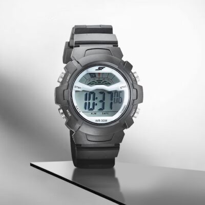 Sonata Men White & Black Digital Watch 77109PP01