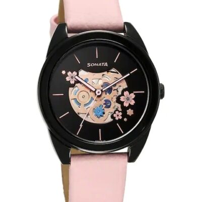 Sonata Unveil 2.0 Women Printed Dial & Leather Straps Analogue Watch 8182NL03
