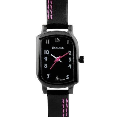 Sonata Women Black Dial Watch 87001NL01
