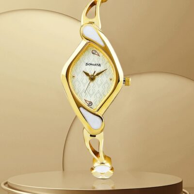 Sonata Women Gold Toned Dial Watch