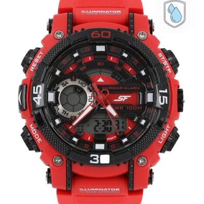 Sonata Xtrem Gear Men Red Digital watch NL77070PP02