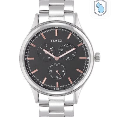 Timex Men Brass Dial & Bracelet Style Straps Analogue Multi Function Watch TWEG184SMU08