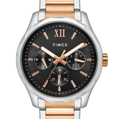 Timex Men Brass Dial & Stainless Steel Bracelet Style Straps Analogue Watch TW0TG7617