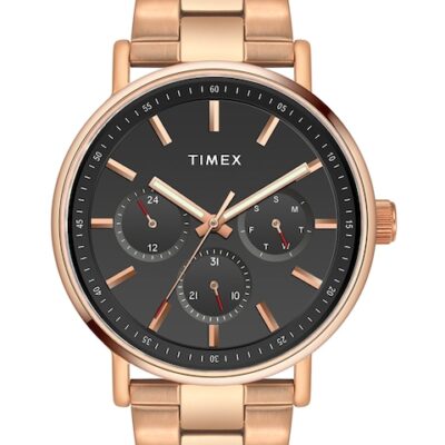 Timex Men Brass Dial & Stainless Steel Bracelet Style Straps Analogue Watch TWEG20018
