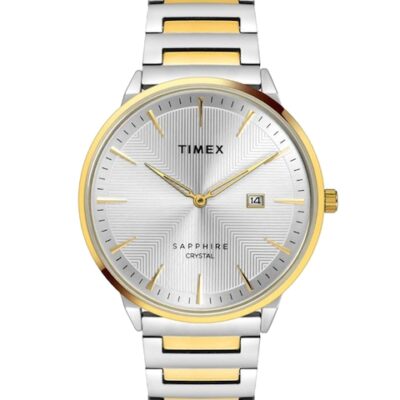 Timex Men Printed Dial & Gold Toned...