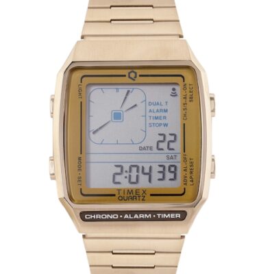 Timex Men Q Reissue Stainless Steel Digital Multi Function Watch TW2U72500U9