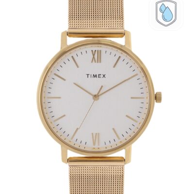 Timex Men White Dial & Gold Toned A...
