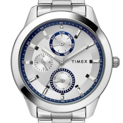 Timex Men White Dial & Gold Toned S...