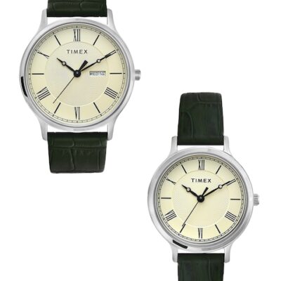 Timex Printed Dial & Leather Straps...