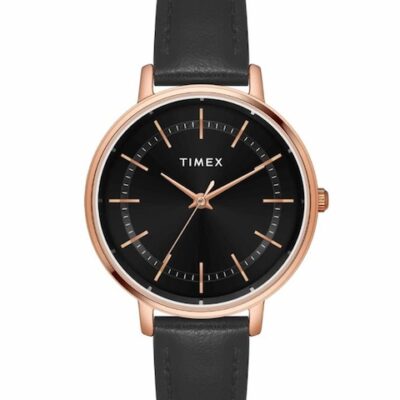 Timex Women Brass Dial & Leather St...